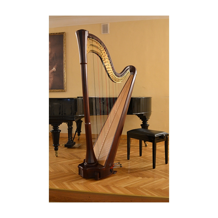 Арфа педальная, широкая дека, 46 струн, эбен, Срок изготовления 3 месяца, Resonance Harps фото