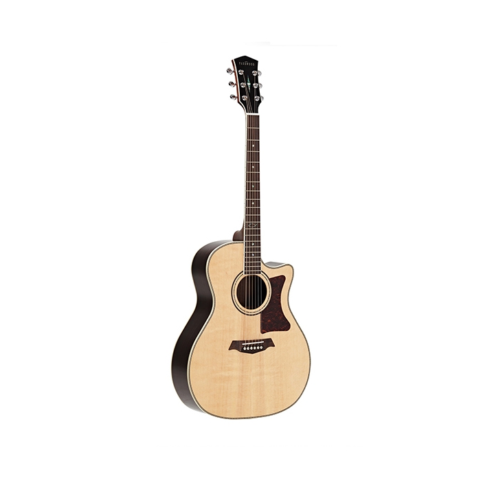 Электро-акустическая гитара, с вырезом, цвет натуральный, с чехлом, Parkwood фото