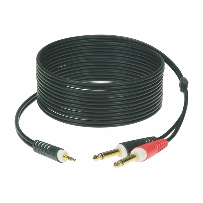 Коммутационный кабель, 3.5мм-2x6.35мм, 2м, Klotz фото