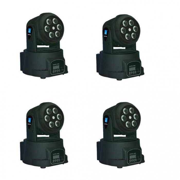 Комплект из 4 штук моторизированных светодиодных мини-прожекторов с лазером, 6х8Вт, Big Dipper фото