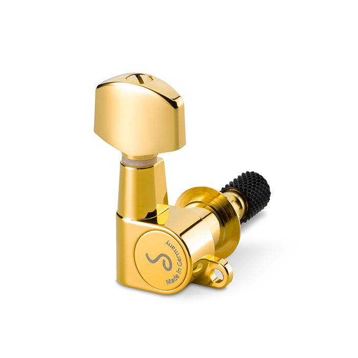 Комплект одиночной колковой механики, 3л+3п, мал, золото, Schaller M6 Mini Toplocking фото