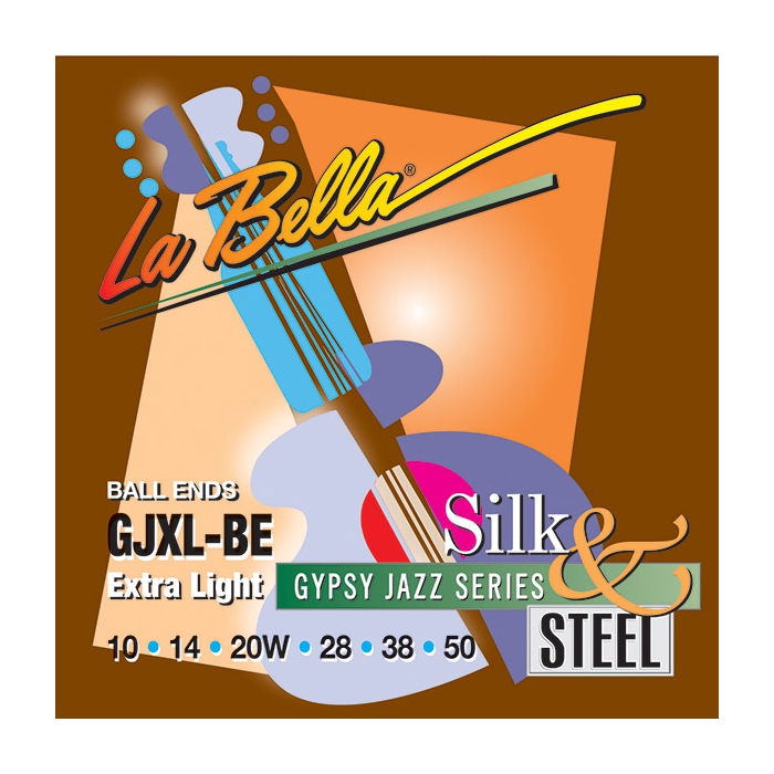 Комплект струн для акустической гитары, 10-50, сталь/шелк, La Bella Gypsy Jazz Silk&Steel фото