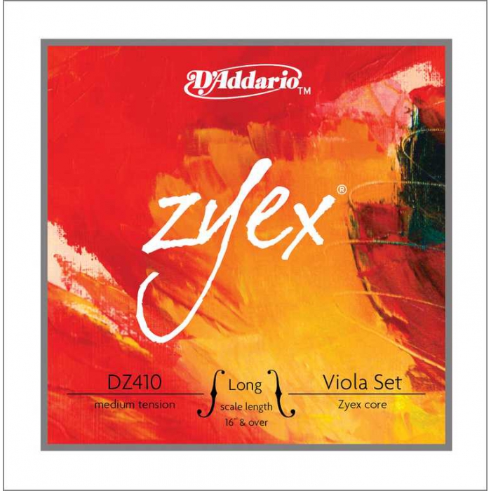 Комплект струн для альта, большого размера, среднее натяжение, D'Addario Zyex фото