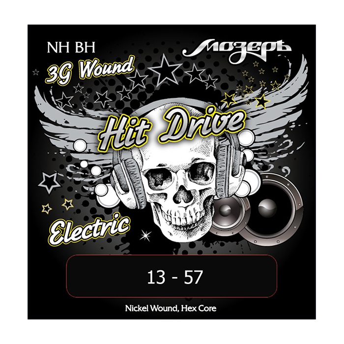 Комплект струн для электрогитары, Big Heavy, 13-57, никель, Мозеръ Hit Drive фото