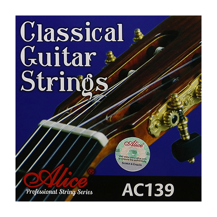 Комплект струн для классической гитары, сильное натяжение, посеребренные, Alice фото