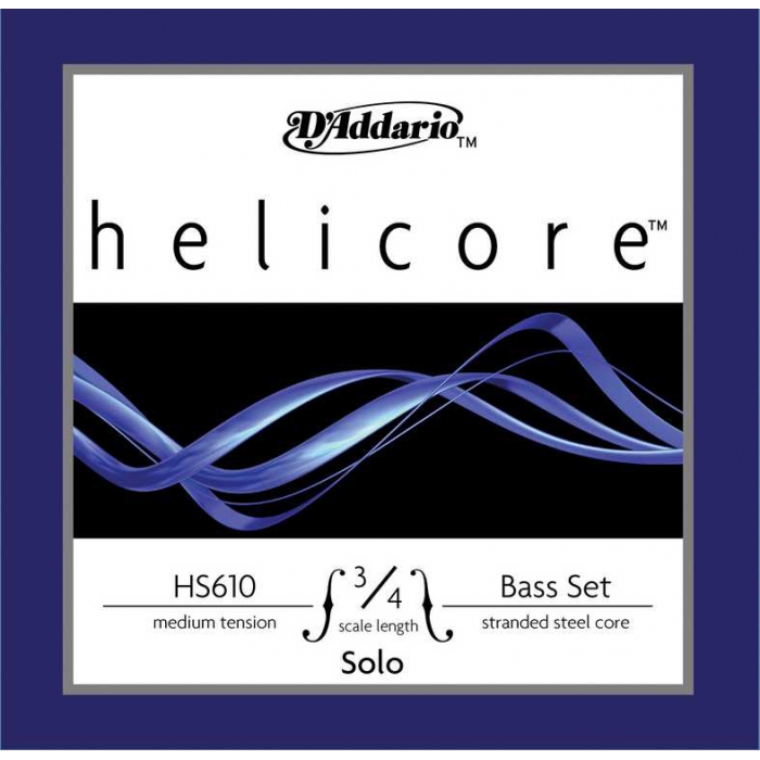 Комплект струн для контрабаса размером 3/4, среднее натяжение, D'Addario Helicore Solo фото