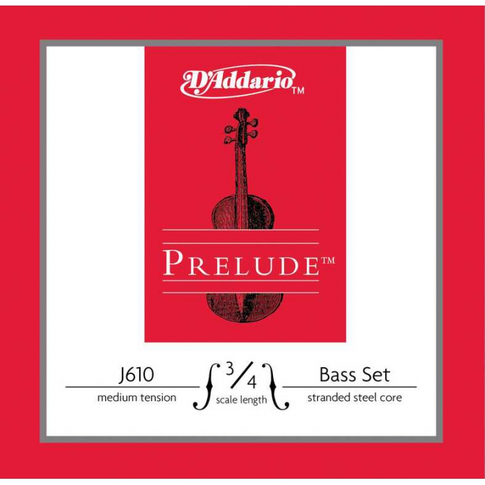 Комплект струн для контрабаса размером 3/4, среднее натяжение, D'Addario Prelude фото