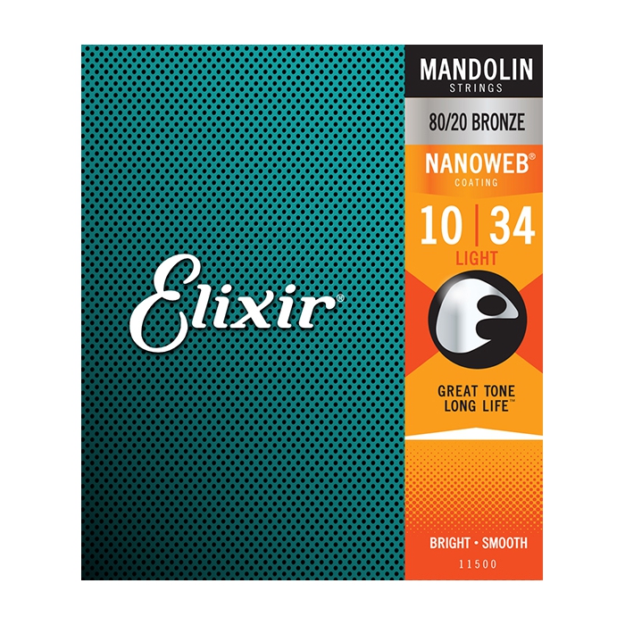 Комплект струн для мандолины, Light, 10-34, Elixir NANOWEB фото