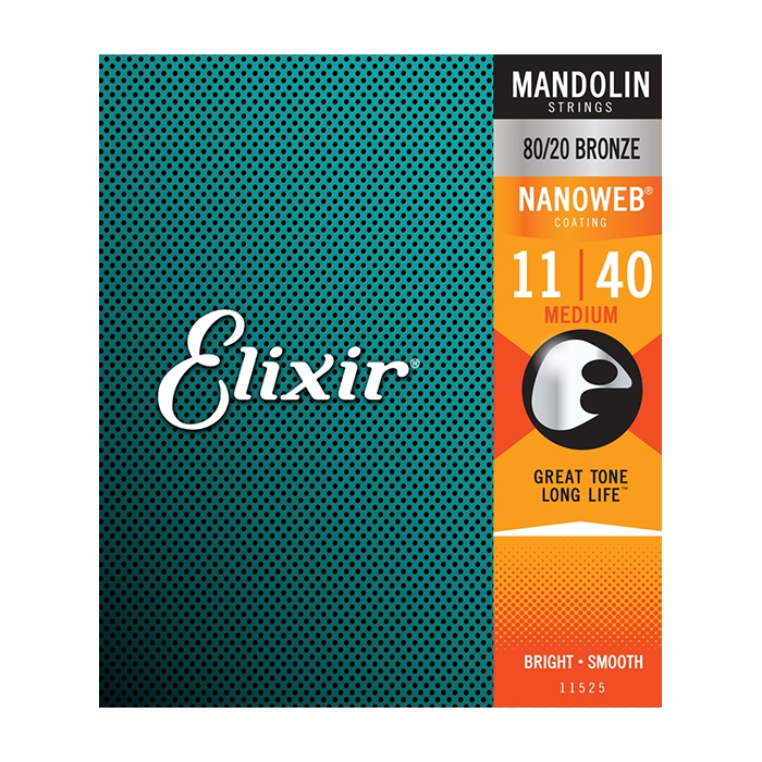 Комплект струн для мандолины, Medium, 11-40, Elixir NANOWEB фото