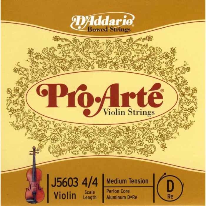 Отдельная струна D/Ре для скрипки размером 4/4, ср. натяж, 10шт, D'Addario Pro-Arte фото