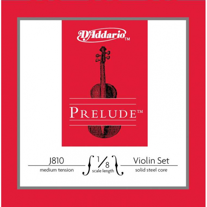 Струны для скрипки размером 1/8, среднее натяжение, 10 комплектов, D'Addario Prelude фото