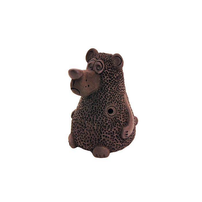 Свистулька большая Медведь, черная, Керамика Щипановых фото