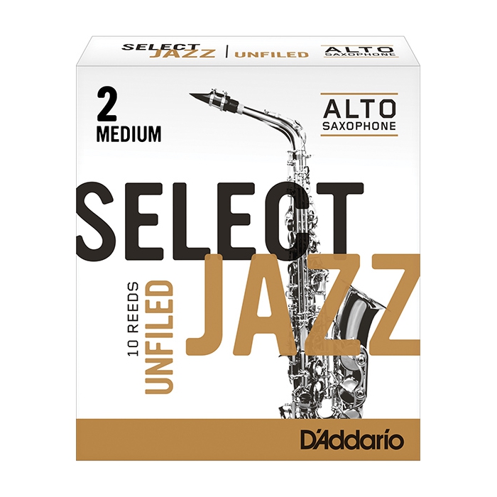 Трости для саксофона альт, размер 2, средние (Medium), 10шт, Rico Select Jazz Unfiled фото